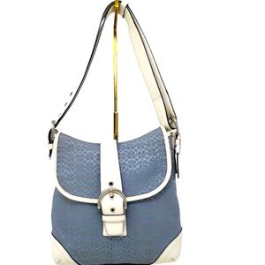 Coach SoHo Blue and White leather small C’s Crossbody Bag hard to find